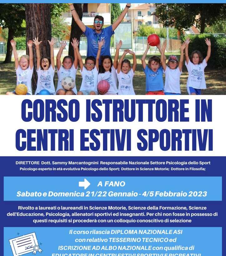 Corso Istruttore in Centri Estivi e Sportivi